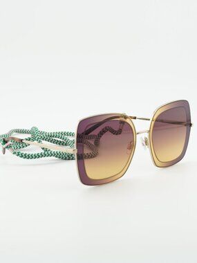 M Missoni MMI 0034/S 0J5G DG Sunglasses Gold Geometric Frame, Grey Lenses